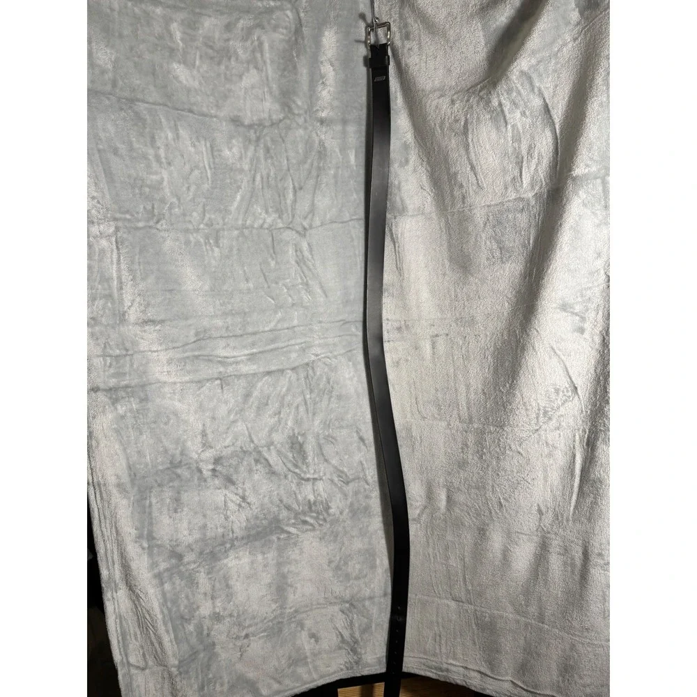 Genuine Dickies Mens Black Leather‎ Belt Silver Buckle 46-48
